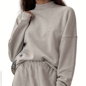 Reformation cotton mock neck sweatshirt in gray